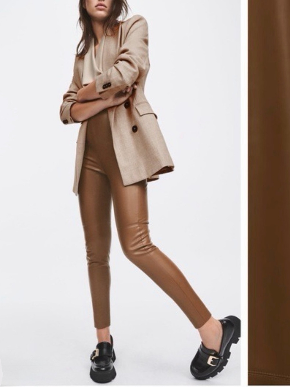 ZARA Faux Leather High Rise Leggings | Size M | NWOT